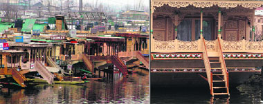 Houseboats moored in the middle of the Dal Lake in Srinagar. The High Court directed the LAWDA to shift these boats to the Doldrum area, which is another area inside the Dal Lake. 
