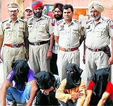 The four robbers in the Government Railway Police custody in Amritsar on Friday