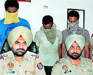 The three thieves in the Majitha Road police custody in Amritsar on Friday
