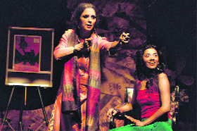 Artistes enact a scene from the play, Where Did I Leave My Purdah.