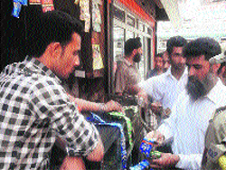 Officials seize gutka products in Srinagar on Friday. The search was jointly conducted by the the Drug and Food Control and police officials.
