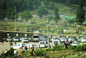 A view of Pahalgam, in South Kashmirs Anantnag District, on Friday.