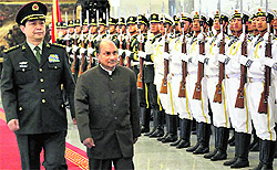 Defence Minister AK Antony with his Chinese counterpart Gen Chang Wanquan in Beijing on Friday
