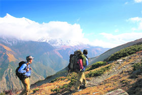 Sherpas can be hired to carry the heavy equipment required for climbing