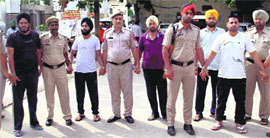 The accused at the district courts in Mohali on Saturday.
