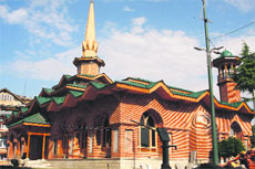 A view of the Bulbul Shah shrine in Srinagar on Saturday.