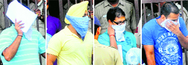 The convicts at the district courts in Sector 43, Chandigarh, on Monday.