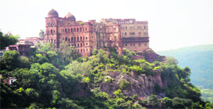 A picturesque view of Mubarak Mandi Heritage Complex in Jammu. 