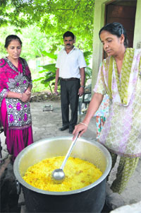 Mid-day meal being cooked in a school in Ludhiana. 