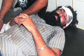 The victim, Inderjit Singh, at a hospital in Mohali