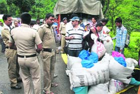 The first batch of Kailash Mansarovar pilgrims in Dharchula after being airlifted from Gunji on Tuesday