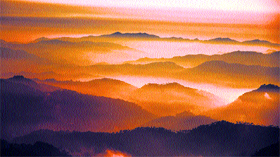 Various mountain ranges visible at sunset from Shimla on Tuesday.