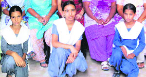 The girls who topped the talent examination. 