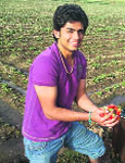 Chetan Verma at his farm in Gurdaspur. 