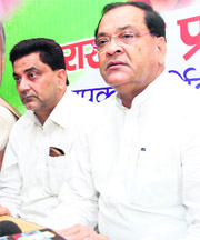 State Congress president Yashpal Arya addresses the media in Dehradun on Wednesday. 