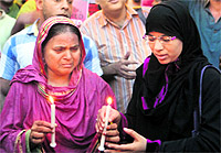 Ishrats mother Shamima Kauser and sister Mushrat