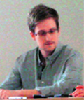 Edward Snowden during a meeting with rights activists at Moscows Sheremetyevo airport on Friday. 
