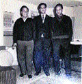 Bollywood actor Pran (right) and Madan Puri with a Ludhiana resident (centre). A file photograph
