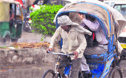 Residents were caught unawares by the sudden showers that lashed Ludhiana on Saturday.