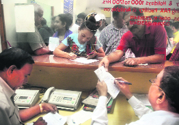 A telegraph office in New Delhi on Sunday. 