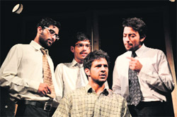 A scene from the play Zameen Ka Sawal.