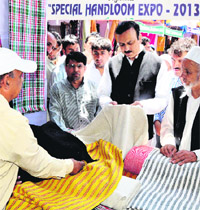 Minister of State for Industries and Commerce Sajad Ahmed Kichloo at an exposition at Sonamarg on Sunday. 