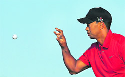 Tiger Woods during a practice round ahead of the British Open Championship at Muirfield on Tuesday.