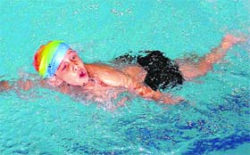 A swimmer in action during the ongoing UT State Swimming Meet on Wednesday