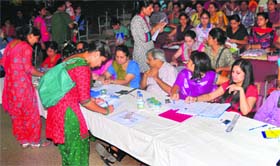 Admission time: Students take part in the BEd counselling at the Law Auditorium, Panjab University, in Chandigarh on Wednesday