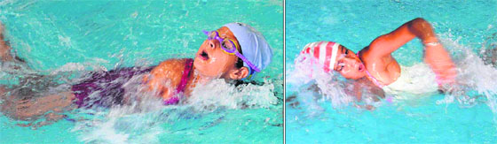 Swimmers in action during the UT State Swimming Championship at the all-weather swimming pool, Sector 23, Chandigarh.