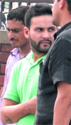 The accused, Sarvervir (in green T-shirt) being produced at the District Courts in Chandigarh on Thursday.
