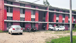 The District Industries Centre (DIC) which is functioning from an unsafe building located at Industrial Focal Point in Jalandhar. Tribune Photo: Malkiat Singh