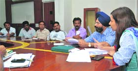 MC Additional Commissioner Isha Kalia at the auction of parking sites in Ludhiana on Thursday