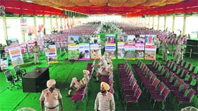 A huge pandal set up to accommodate aver 10,000 visitors