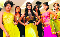 Models light up the ramp during a fashion show in Sector 35, Chandigarh, on Friday