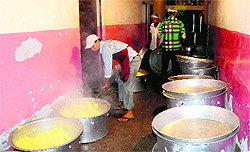 Mid-day meal being cooked in a dingy room at the GMSSS, Sector 47, Chandigarh