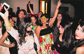 The alumni of Carmel Convent School have fun during a reunion in Chandigarh on Sunday.