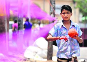 A professional thread maker prepares threads for kites in Jammu. Kites gain popularity with the arrival of Rakshbandhan and Janamashtami, celebrated in the month of August