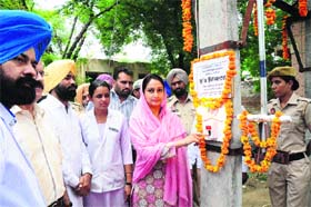 MP Harsimrat Kaur Badal inaugurating a 66 KV sub-station on Monday
