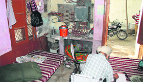 A fire sub-station of the Municipal Corporation operating from a single room in Rajinder Nagar in Jalandhar.