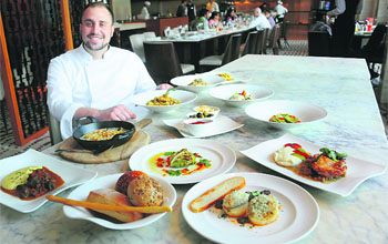 Chef Daniele Trivero displays his culinary creations