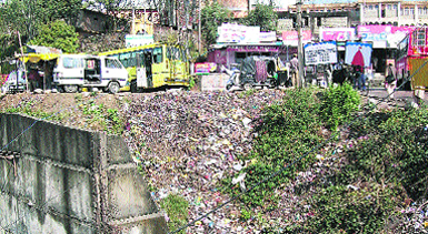 A garbage dump on the national highway at Baijnath. Photo by writer