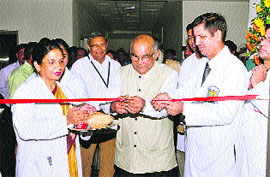 Dr YV Reddy, Chairman of the 14th Finance Commission, inaugurates a drug de-addiction centre at BPS Government Women Medical College, Khanpur Kalan, on Tuesday. 