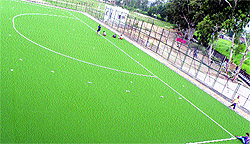 The new astroturf hockey stadium in Una