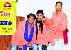Actors hold a skit on the issue of female foeticide on Wednesday. 
