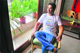 Rajeev Sharma, director of National Award-winning Punjabi movie ‘Nabar’, in Ludhiana on Wednesday