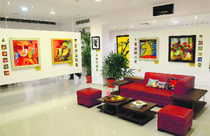 The Art Lounge provides ample space to display and appreciate art. 