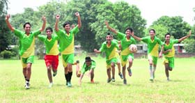 Players of St Xaviers School, Sector 44, in a jubilant mood after winning the match in a tie-breaker in Chandigarh on Thursday