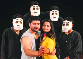 Play again: Actors enact a play Mind Games in Jammu on Thursday