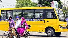 A file photo of a school bus in Ludhiana